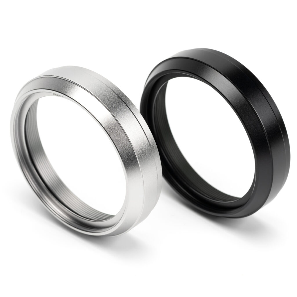 Filtro NiSi NC UV II para Fujifilm Série X100 com rosca frontal de 49mm, proteção ótica e revestimento Nano. Disponível em preto ou prateado.